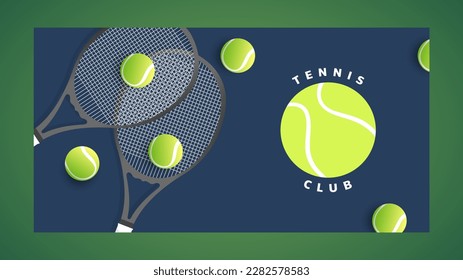Tennis club logo template , Simple flat design style  ,Illustrations for use in online sporting events , Illustration Vector  EPS 10