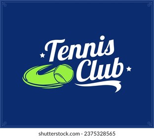 Tennis club logo template. Sport emblem for tennis clubhouse, tournament or recreation