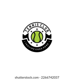 Tennis Club Stamp Logo Design. Tennis Academy Logo