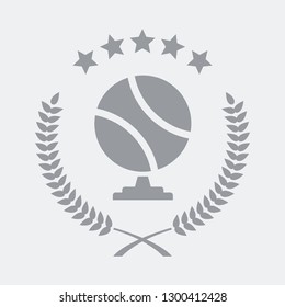 Tennis club symbol - Flat and isolated vector illustration icon with minimal and modern design