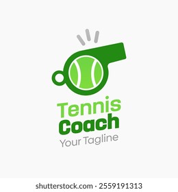 Tennis Coach Logo Design Template. Good for Business, Agency, Community and Organization.