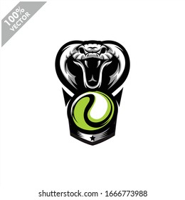 Tennis Cobra snake team logo design. Scalable and editable vector.