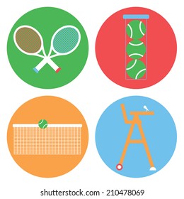 Tennis collection / Vector illustration / Tennis icons set / Flat design