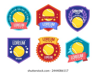 Tennis comand emblem. Illustration in flat style. Vector illustration.