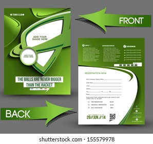 Tennis Competition Front & Back Flyer Template 