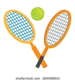 Tennis concept icon isometric vector. Tennis racket and flying ball. Sport and healthy lifestyle