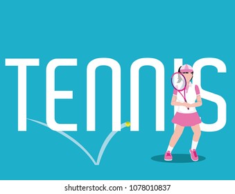 Tennis concept with player