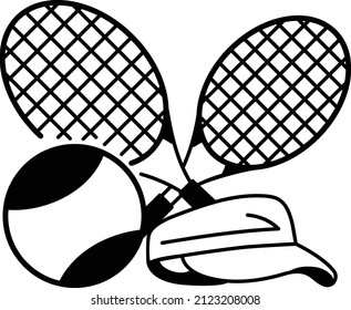 Tennis Concept, Single opponent sport game Vector Icon Design, Sporting equipment Symbol, Physical Fitness and Wellness Sign, Leisure Activity stock illustration