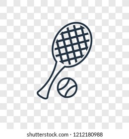 Tennis concept vector linear icon isolated on transparent background, Tennis concept transparency concept in outline style