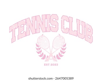 Tennis concept vintage quote slogan typography and emblem. Vector illustration design for fashion graphics, t shirt prints, posters, slogan tees, stickers, frames.