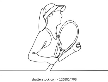 Tennis. Continuous line
