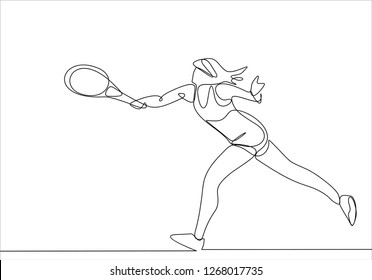 Tennis. Continuous line