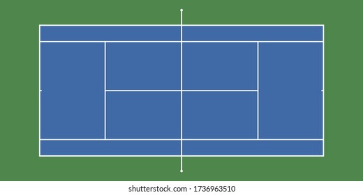 正確な比率で背景にテニスコート 平面図 のイラスト素材
