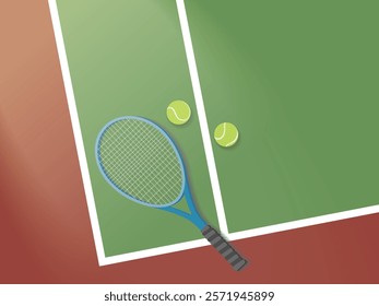 Tennis and tennis court corner shows a fun sport vector illustration graphic EPS 10