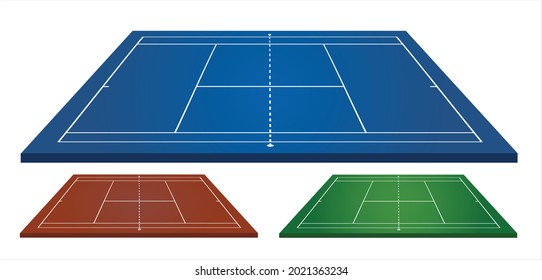 Tennis court. The exact proportions. Vector illustration