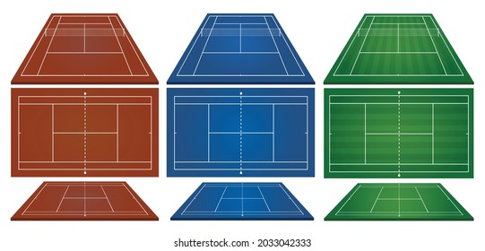 Tennis court. The exact proportions. Vector illustration