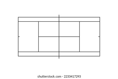 Tennis Court or Tennis Field for Background, Apps, Website, Sport News, Pictogram, Art Illustration or Graphic Design Element. Vector Illustration