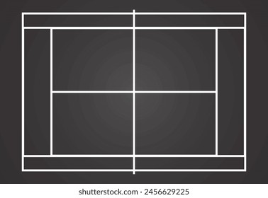 Tennis court. Tennis field icon. Vector illustration of playground. Top view. Sports strategy. Couch table for tactic presentation for players.