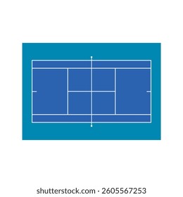 Tennis court flat design vector illustration.