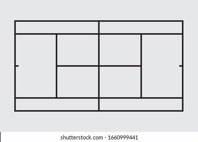 Tennis Court Flat Vector Icon