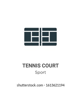 Tennis court glyph icon vector on white background. Flat vector tennis court icon symbol sign from modern sport collection for mobile concept and web apps design.