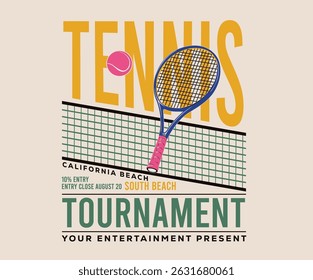 Tennis court graphic design. Miami tennis club artwork for t shirt, posters, stickers, background and others. Tennis champions team.	