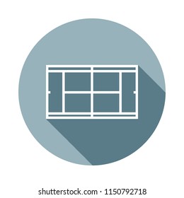 tennis court icon in Flat long shadow. One of web collection icon can be used for UI/UX