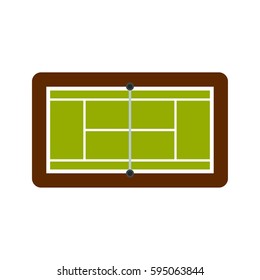 Tennis court icon isolated on white background vector illustration