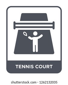 tennis court icon vector on white background, tennis court trendy filled icons from Sport collection, tennis court simple element illustration