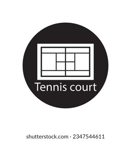 tennis court icon vector template illustration logo design