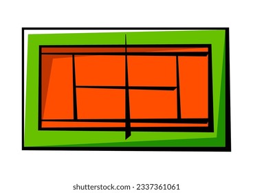 Tennis court illustration. Sport club item or symbol.