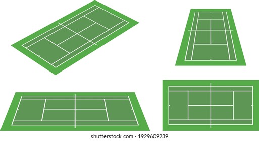 pista de tenis aislada ilustración vectorial.