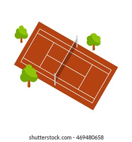 Tennis Court Isometric Vector