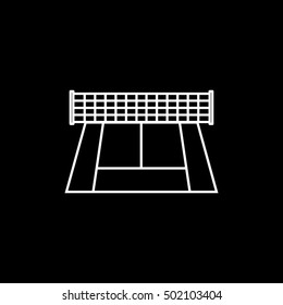 Tennis Court Line Icon On Black Background