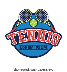 tennis court logo with text space for your slogan / tag line, vector illustration