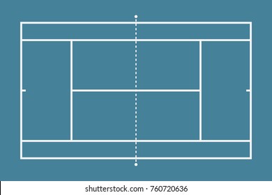 Tennis court. Mockup background field for sport strategy and poster. Vector illustrator.