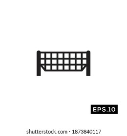 Tennis court net icon. tennis court net silhouette sign logo vector