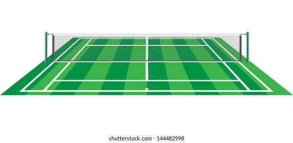 tennis court with net vector illustration isolated on white background