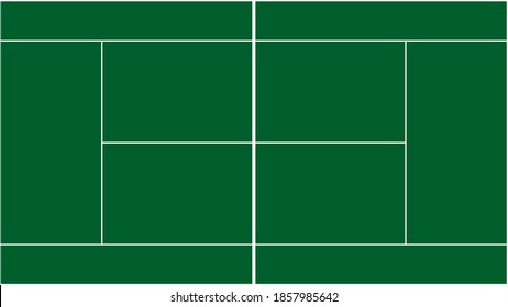 Tennis Court On Green Background Stock Vector (Royalty Free) 1857985642 ...