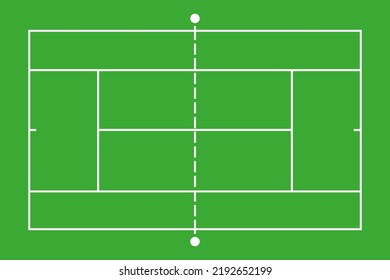 Tennis court on a green background.Vector illustration