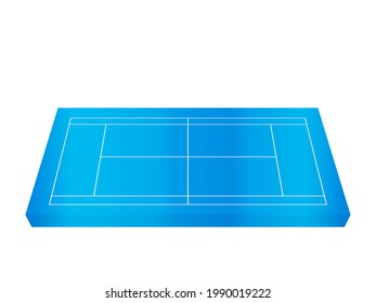 Tennis court on a white background. Vector illustration.