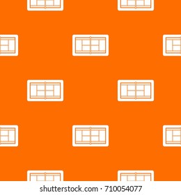 Tennis court pattern repeat seamless in orange color for any design. Vector geometric illustration