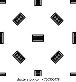 Tennis court pattern repeat seamless in black color for any design. Vector geometric illustration