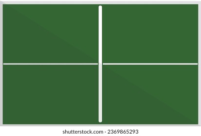 Tennis court for players with green grass, sports field for practicing sportive movements and training. Working out and preparing for challenge or competition. Hobby and rest. Vector in flat style