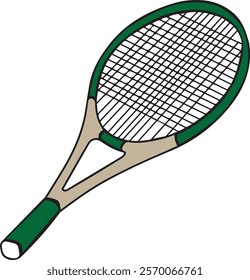 Tennis court racket vector with green frame