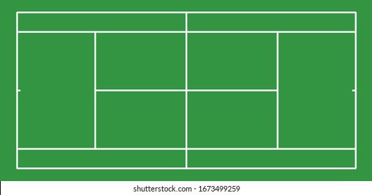 Tennis court . Top view with correct proportion