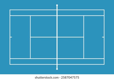 Tennis court - top view - cyan - hard