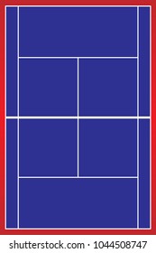 Tennis court . Top view . The exact proportions . Vector illustration