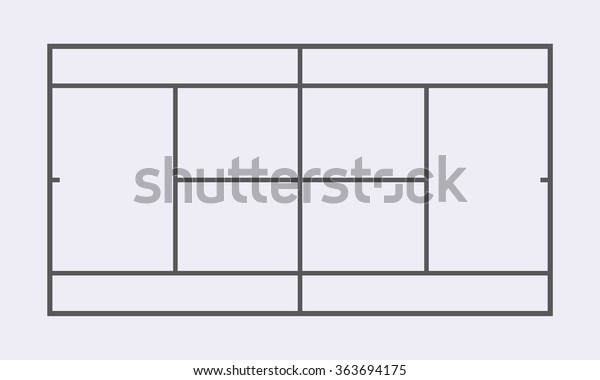 Tennis court . Top view . The exact\
proportions . Vector\
illustration
