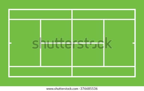 テニスコート 平面図正確な比率 ベクターイラスト のベクター画像